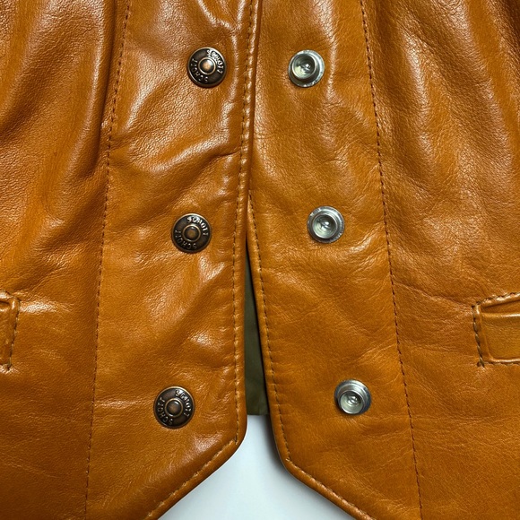 Vintage Schott Leather Sherpa Vest Size Aprox M - Picture 4 of 14